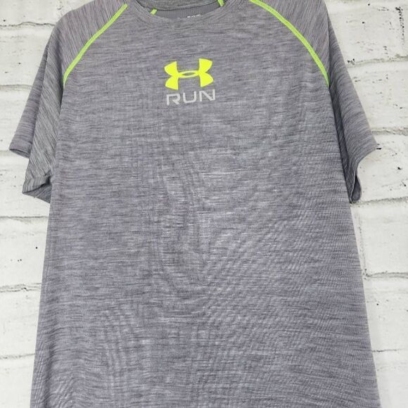 Under Armour Heat Gear Mens Short Sleeve Shirt Size XL Gray Workout Top - Picture 3 of 10